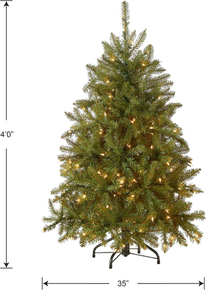 6 ft Pre-Lit Dunhill Fir Artificial Christmas Tree, 600 Warm White LED Lights, 1,430 Tips, Includes Stand, Green | 600 Clear Lights, 1,430 Tips, Includes Stand, Green
