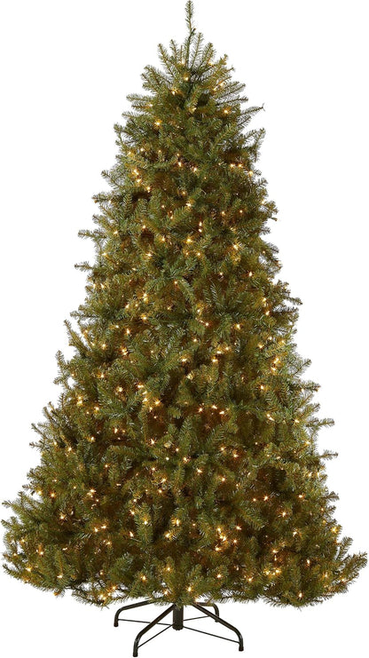 6 ft Pre-Lit Dunhill Fir Artificial Christmas Tree, 600 Warm White LED Lights, 1,430 Tips, Includes Stand, Green | 600 Clear Lights, 1,430 Tips, Includes Stand, Green