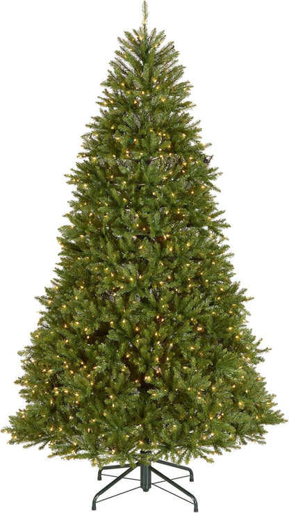 6 ft Pre-Lit Dunhill Fir Artificial Christmas Tree, 600 Warm White LED Lights, 1,430 Tips, Includes Stand, Green | 600 Clear Lights, 1,430 Tips, Includes Stand, Green