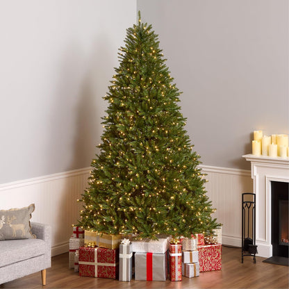 6 ft Pre-Lit Dunhill Fir Artificial Christmas Tree, 600 Warm White LED Lights, 1,430 Tips, Includes Stand, Green | 600 Clear Lights, 1,430 Tips, Includes Stand, Green