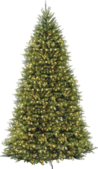 6 ft Pre-Lit Dunhill Fir Artificial Christmas Tree, 600 Warm White LED Lights, 1,430 Tips, Includes Stand, Green | 600 Clear Lights, 1,430 Tips, Includes Stand, Green