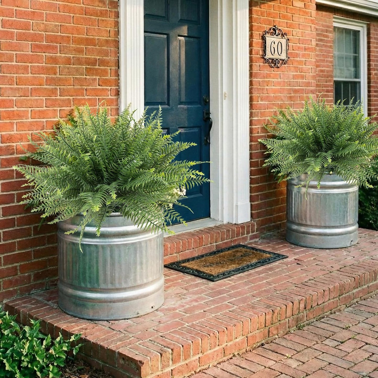 12 Pcs Fake Ferns for Outdoors UV Resistant Faux Fern Plants, Artificial Greenery Fern Stmes for Outside, Garden Porch & Patio Greenery Decor(12, Green)