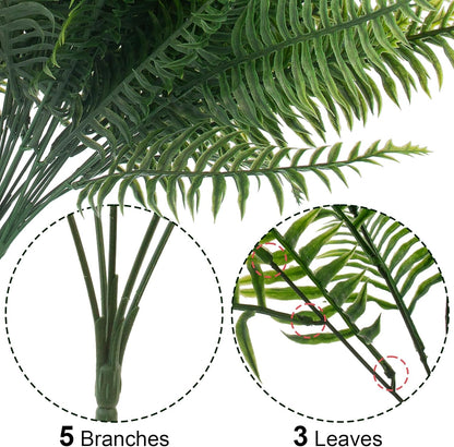 12 Pcs Fake Ferns for Outdoors UV Resistant Faux Fern Plants, Artificial Greenery Fern Stmes for Outside, Garden Porch & Patio Greenery Decor(12, Green)