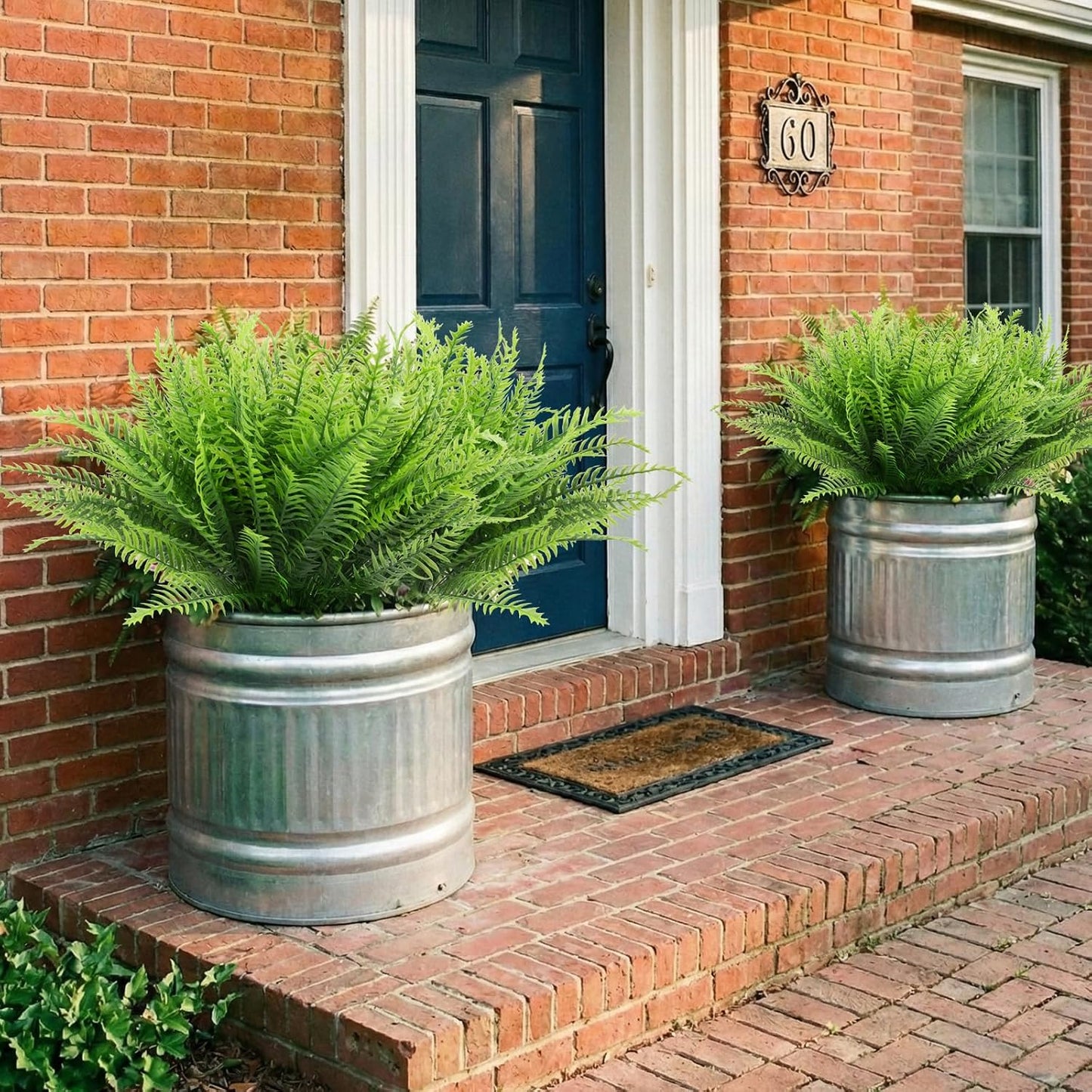 12 Pcs Fake Ferns for Outdoors UV Resistant Faux Fern Plants, Artificial Greenery Fern Stmes for Outside, Garden Porch & Patio Greenery Decor(12, Green)