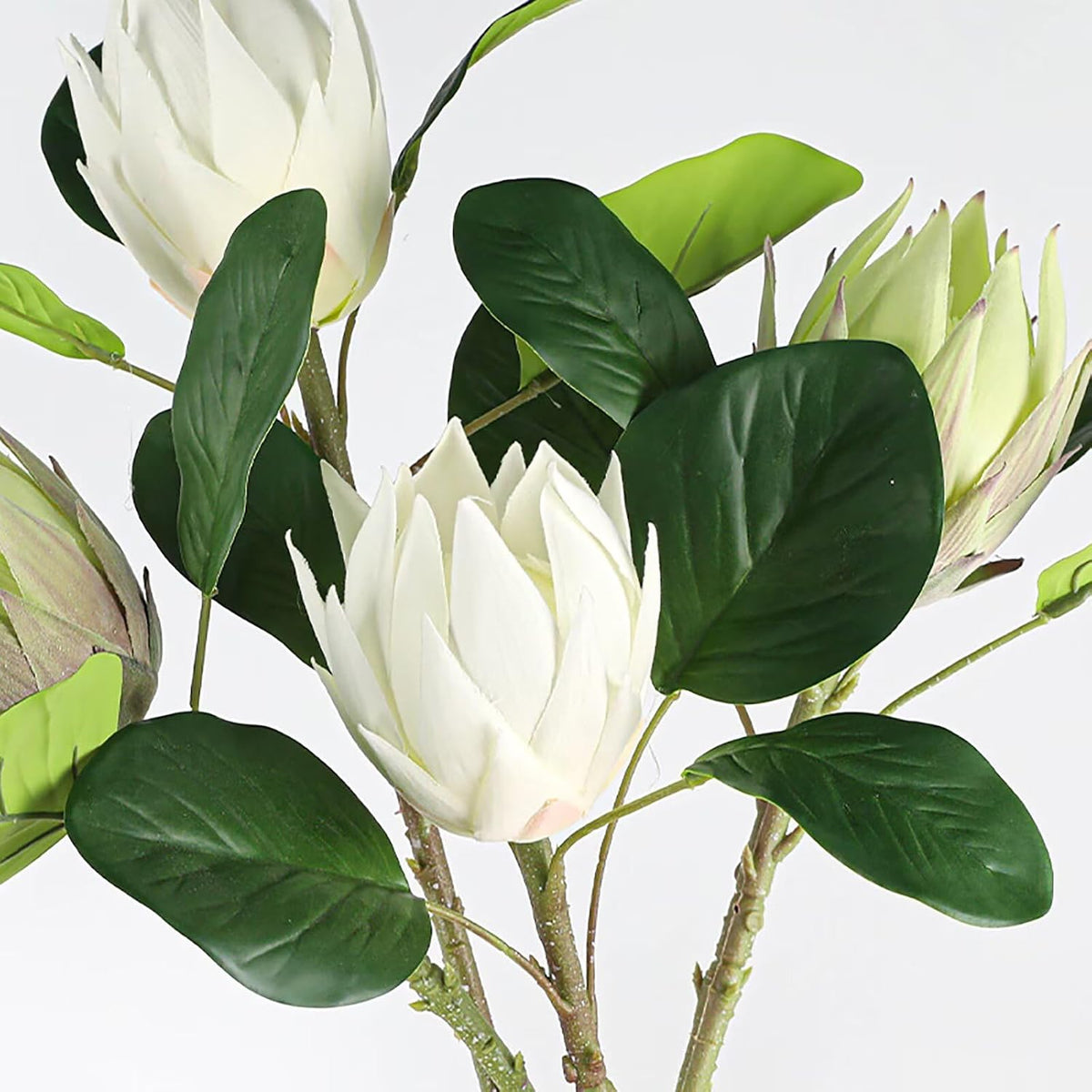 3 Pcs Artificial Protea Flowers, Real Touch Faux Pink King Protea Arrangements for Home, Wedding, Party, Office Table Centerpiece Decor