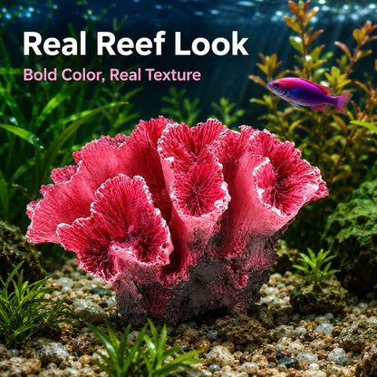 Aquarium Coral Reef Decor Artificial Coral Ornaments Fish Tank Decoration for Fresh and Saltwater Tanks 2.75X2.36X1.96 Inches Safe Polyester Resin