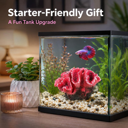 Aquarium Coral Reef Decor Artificial Coral Ornaments Fish Tank Decoration for Fresh and Saltwater Tanks 2.75X2.36X1.96 Inches Safe Polyester Resin