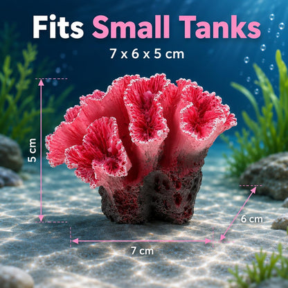 Aquarium Coral Reef Decor Artificial Coral Ornaments Fish Tank Decoration for Fresh and Saltwater Tanks 2.75X2.36X1.96 Inches Safe Polyester Resin