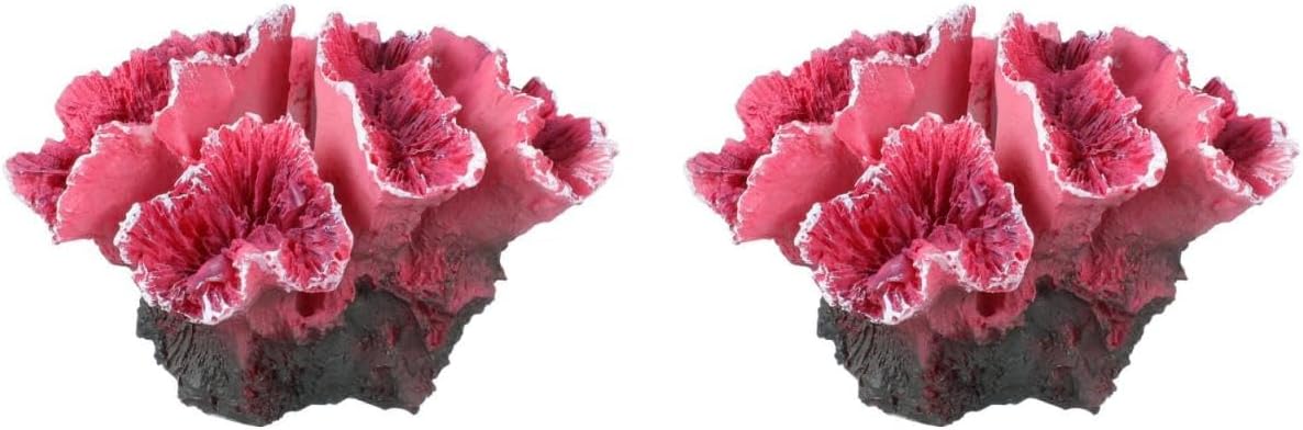 Aquarium Coral Reef Decor Artificial Coral Ornaments Fish Tank Decoration for Fresh and Saltwater Tanks 2.75X2.36X1.96 Inches Safe Polyester Resin