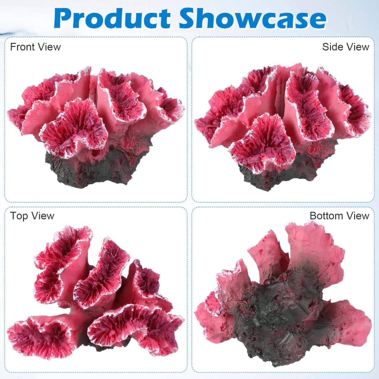 Aquarium Coral Reef Decor Artificial Coral Ornaments Fish Tank Decoration for Fresh and Saltwater Tanks 2.75X2.36X1.96 Inches Safe Polyester Resin