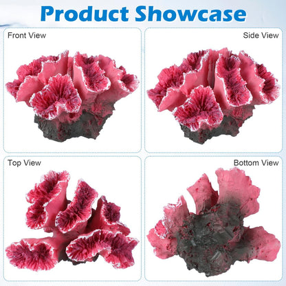 Aquarium Coral Reef Decor Artificial Coral Ornaments Fish Tank Decoration for Fresh and Saltwater Tanks 2.75X2.36X1.96 Inches Safe Polyester Resin