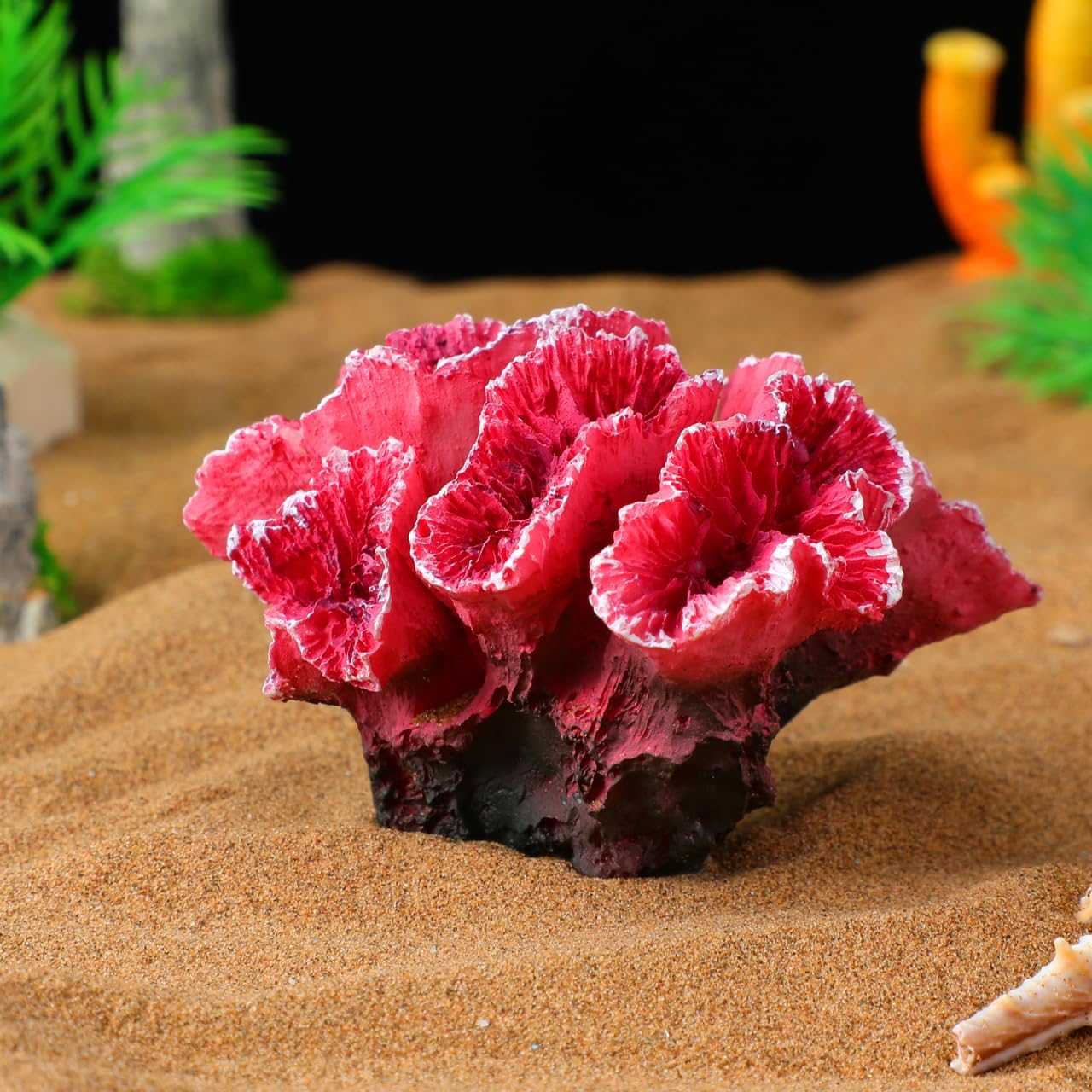 Aquarium Coral Reef Decor Artificial Coral Ornaments Fish Tank Decoration for Fresh and Saltwater Tanks 2.75X2.36X1.96 Inches Safe Polyester Resin