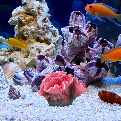 Aquarium Coral Reef Decor Artificial Coral Ornaments Fish Tank Decoration for Fresh and Saltwater Tanks 2.75X2.36X1.96 Inches Safe Polyester Resin