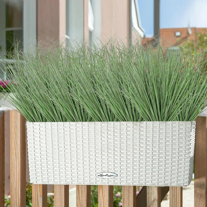 32 Bundles Artificial Plants Onion Grass Outdoor 20 Inch Tall Fake Shrubs Wheat Grass UV Resistant Greenery Stems Faux Bushes Plant for Indoor Outdoor Garden Office Home Decor, Green