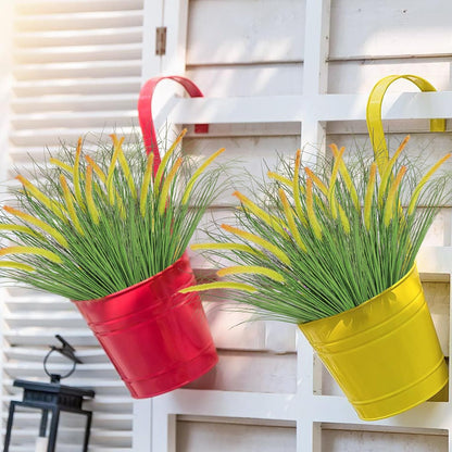 32 Bundles Artificial Plants Onion Grass Outdoor 20 Inch Tall Fake Shrubs Wheat Grass UV Resistant Greenery Stems Faux Bushes Plant for Indoor Outdoor Garden Office Home Decor, Green