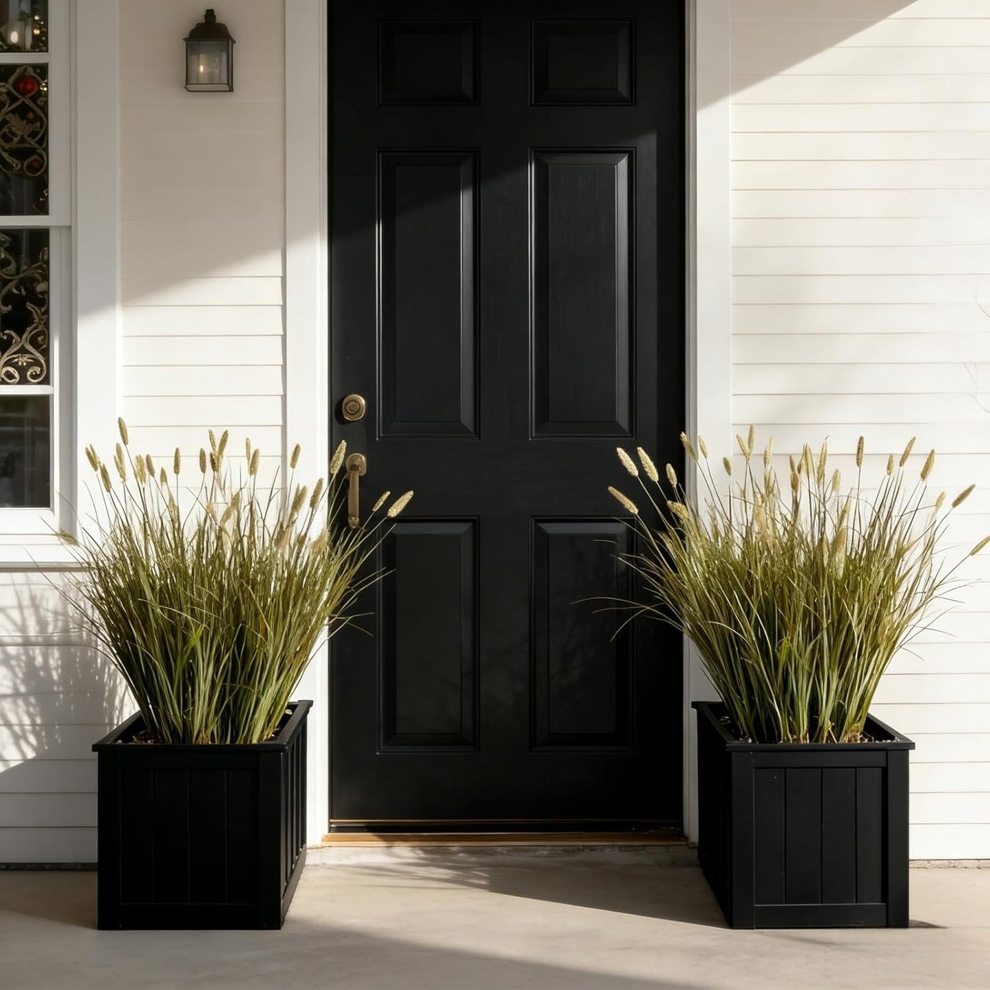 24 inches Extra Lush Artificial Reed Grass (6pcs), Luxury Fake Plants with 10 Heads Dogtail Flower, Luxury Faux Greenery with Dogtail for Garden Porch and Home Decor (Green-10)
