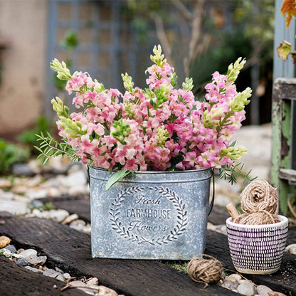 Artificial Fake Flowers Silk Plastic Plant Arrangement for Home Indoor Outdoor Garden Wedding Table Vase Decorations Faux Snapdragon Flower,3 Bouquets (Lilac)