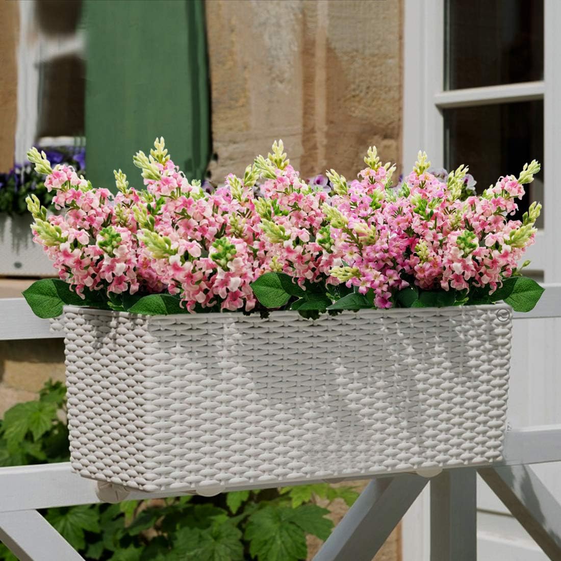 Artificial Fake Flowers Silk Plastic Plant Arrangement for Home Indoor Outdoor Garden Wedding Table Vase Decorations Faux Snapdragon Flower,3 Bouquets (Lilac)