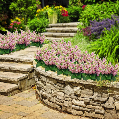 Artificial Fake Flowers Silk Plastic Plant Arrangement for Home Indoor Outdoor Garden Wedding Table Vase Decorations Faux Snapdragon Flower,3 Bouquets (Lilac)