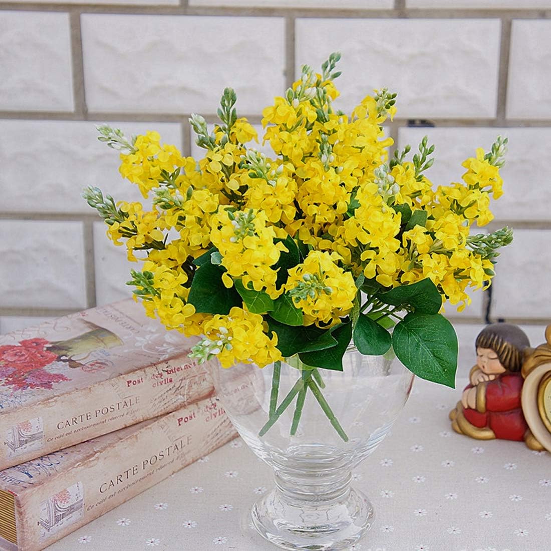 Artificial Fake Flowers Silk Plastic Plant Arrangement for Home Indoor Outdoor Garden Wedding Table Vase Decorations Faux Snapdragon Flower,3 Bouquets (Lilac)