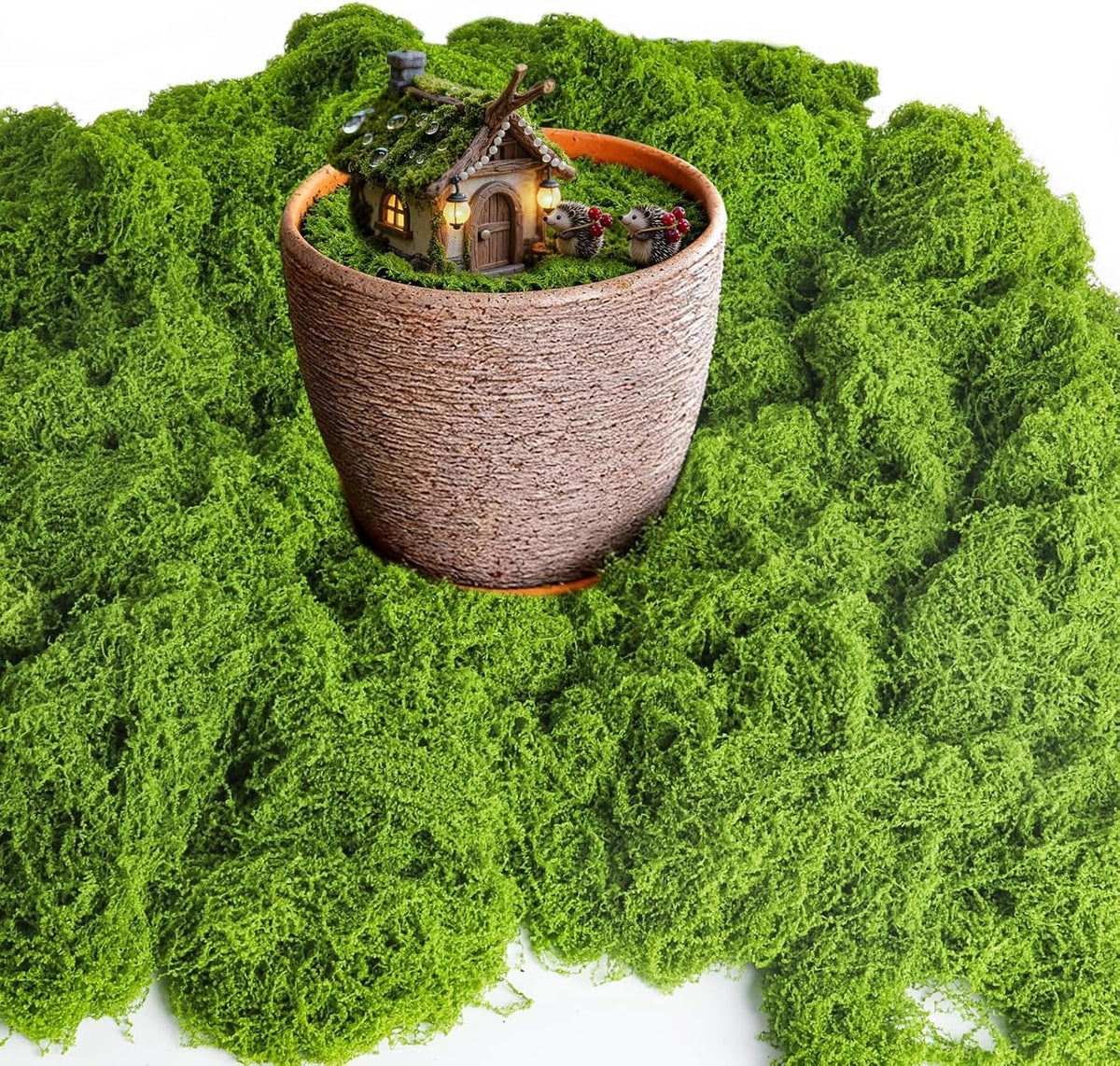 16 OZ Artificial Moss for Indoor Plants, Large Capacity Natural Fake Moss