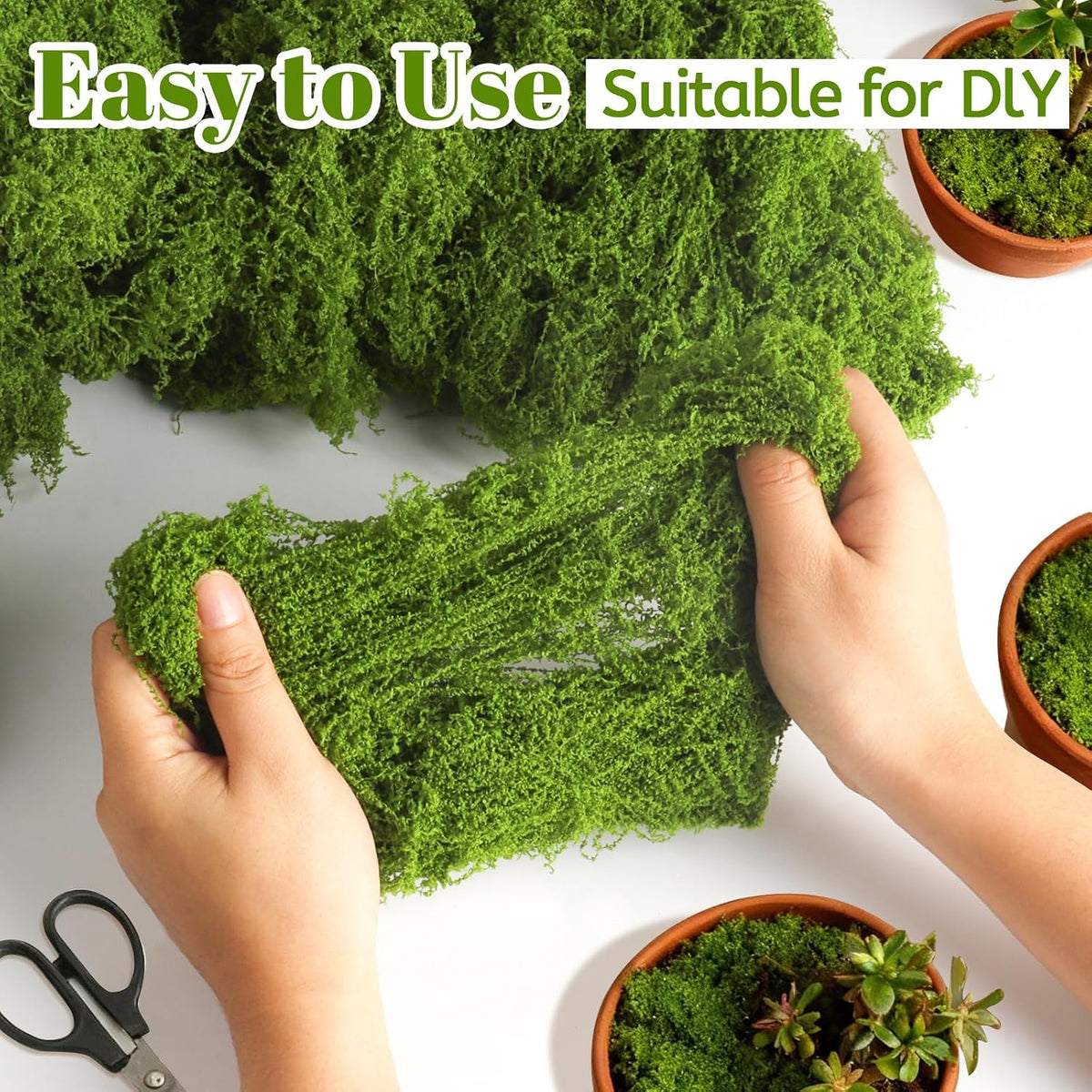 16 OZ Artificial Moss for Indoor Plants, Large Capacity Natural Fake Moss