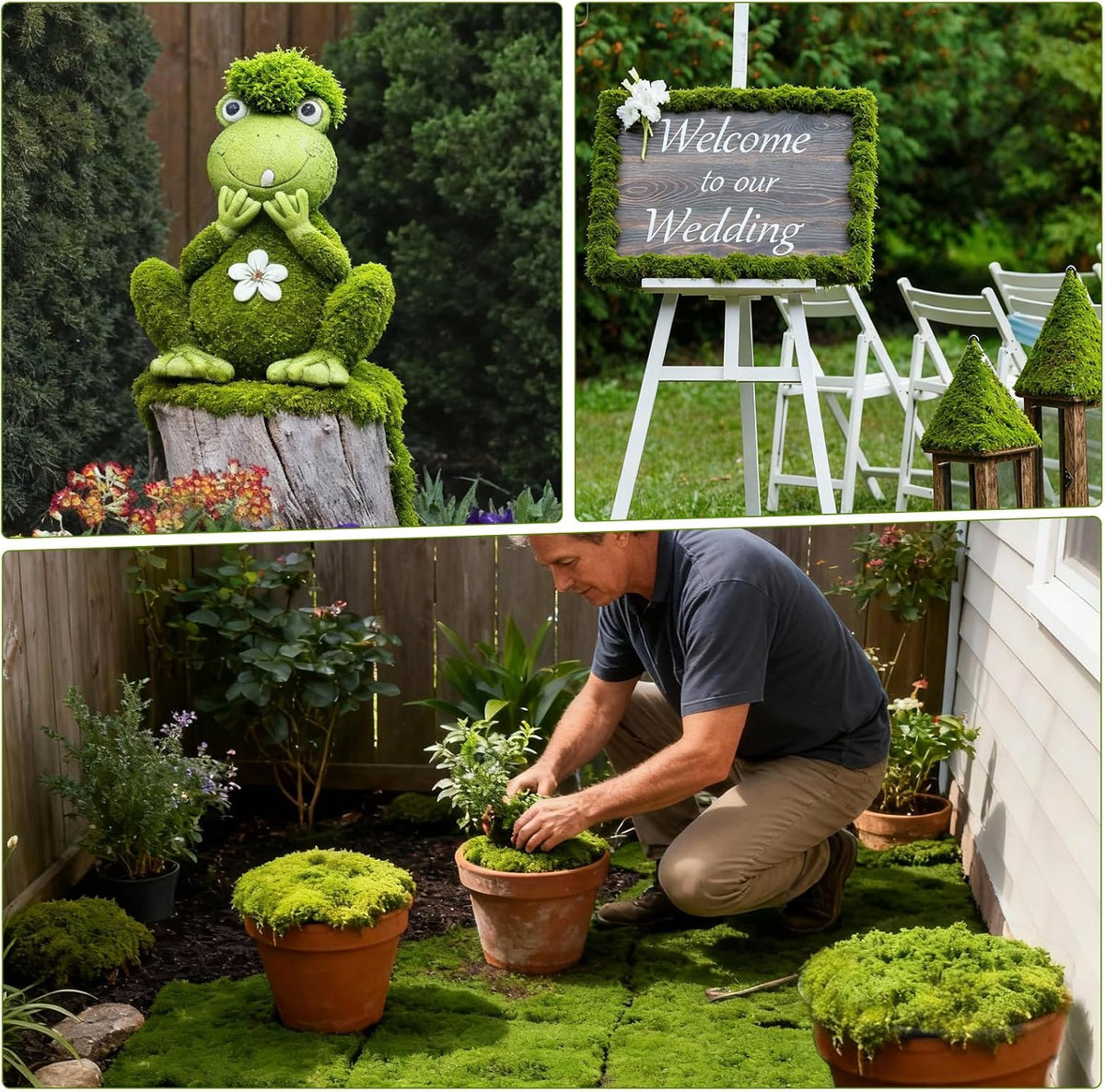 16 OZ Artificial Moss for Indoor Plants, Large Capacity Natural Fake Moss