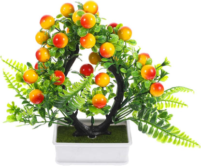 Artificial Peach Plant Potted Artificial Faux Fruit Greenery for Home Decor for Home Office Living Room Table Indoor Bedroom Ornaments