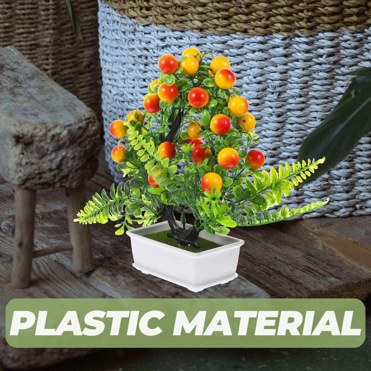Artificial Peach Plant Potted Artificial Faux Fruit Greenery for Home Decor for Home Office Living Room Table Indoor Bedroom Ornaments