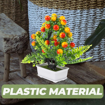 Artificial Peach Plant Potted Artificial Faux Fruit Greenery for Home Decor for Home Office Living Room Table Indoor Bedroom Ornaments