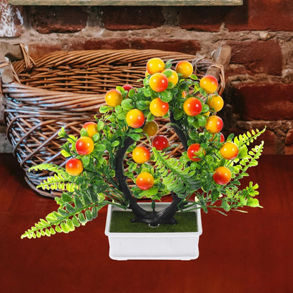 Artificial Peach Plant Potted Artificial Faux Fruit Greenery for Home Decor for Home Office Living Room Table Indoor Bedroom Ornaments