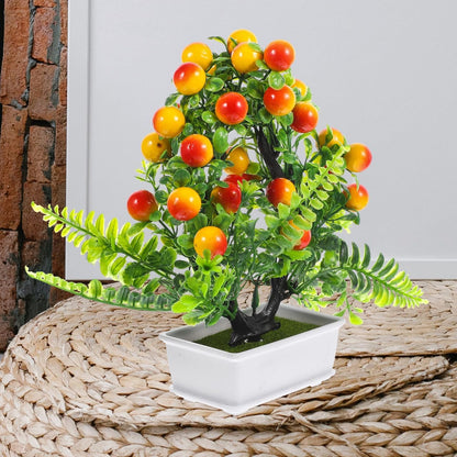 Artificial Peach Plant Potted Artificial Faux Fruit Greenery for Home Decor for Home Office Living Room Table Indoor Bedroom Ornaments