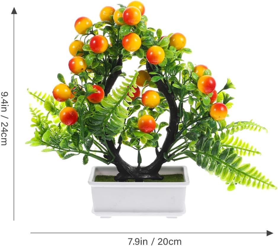 Artificial Peach Plant Potted Artificial Faux Fruit Greenery for Home Decor for Home Office Living Room Table Indoor Bedroom Ornaments