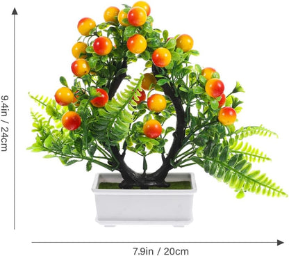 Artificial Peach Plant Potted Artificial Faux Fruit Greenery for Home Decor for Home Office Living Room Table Indoor Bedroom Ornaments