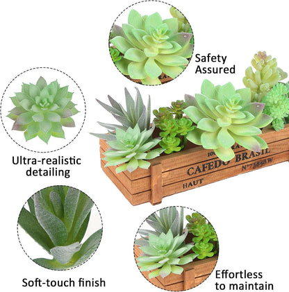 8 Pack Unpotted Artificial Succulents, Mini Fake Succulent Plants Small Cactus Echeveria Faux Greenery Bulk for DIY Terrarium Garden Wedding Home Decor