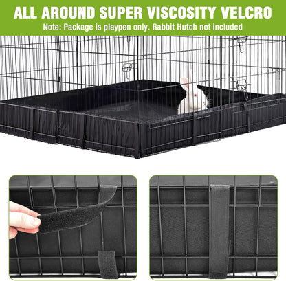 Rabbit Pet Playpen, Bunny Cage with Waterproof Liner, Pet Run Extension for Guinea Pig, Hamster, Chinchillas, Portable Small Animal Cage Fence (Playpen Only)