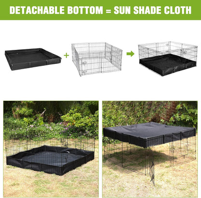 Rabbit Pet Playpen, Bunny Cage with Waterproof Liner, Pet Run Extension for Guinea Pig, Hamster, Chinchillas, Portable Small Animal Cage Fence (Playpen Only)