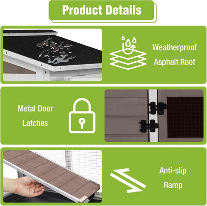 Rabbit Pet Playpen, Bunny Cage with Waterproof Liner, Pet Run Extension for Guinea Pig, Hamster, Chinchillas, Portable Small Animal Cage Fence (Playpen Only)