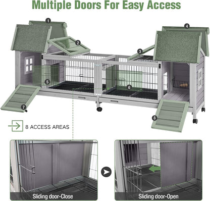 Rabbit Pet Playpen, Bunny Cage with Waterproof Liner, Pet Run Extension for Guinea Pig, Hamster, Chinchillas, Portable Small Animal Cage Fence (Playpen Only)