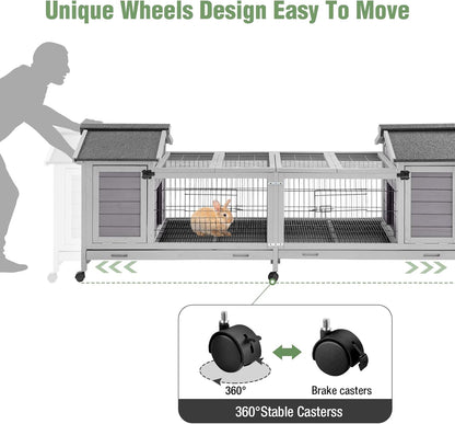 Rabbit Pet Playpen, Bunny Cage with Waterproof Liner, Pet Run Extension for Guinea Pig, Hamster, Chinchillas, Portable Small Animal Cage Fence (Playpen Only)