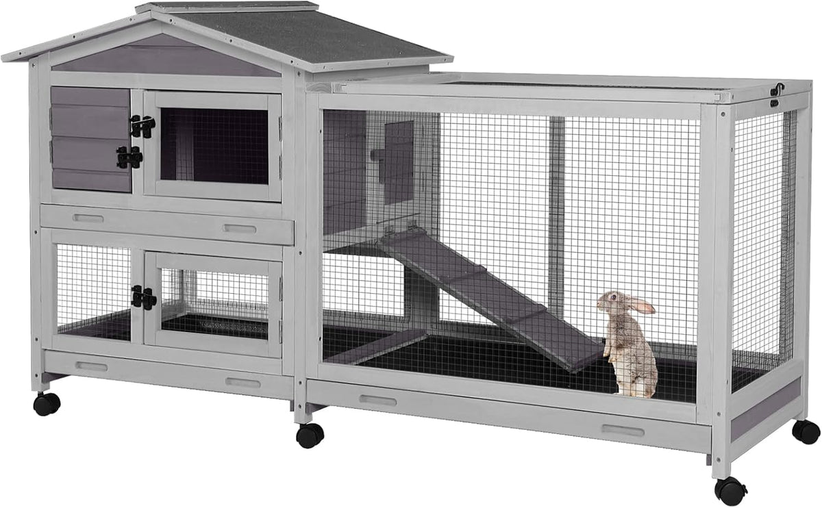 Rabbit Pet Playpen, Bunny Cage with Waterproof Liner, Pet Run Extension for Guinea Pig, Hamster, Chinchillas, Portable Small Animal Cage Fence (Playpen Only)