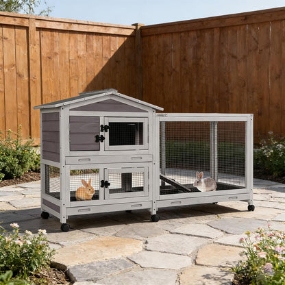 Rabbit Pet Playpen, Bunny Cage with Waterproof Liner, Pet Run Extension for Guinea Pig, Hamster, Chinchillas, Portable Small Animal Cage Fence (Playpen Only)
