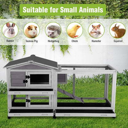 Rabbit Pet Playpen, Bunny Cage with Waterproof Liner, Pet Run Extension for Guinea Pig, Hamster, Chinchillas, Portable Small Animal Cage Fence (Playpen Only)