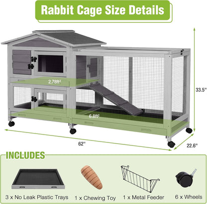 Rabbit Pet Playpen, Bunny Cage with Waterproof Liner, Pet Run Extension for Guinea Pig, Hamster, Chinchillas, Portable Small Animal Cage Fence (Playpen Only)