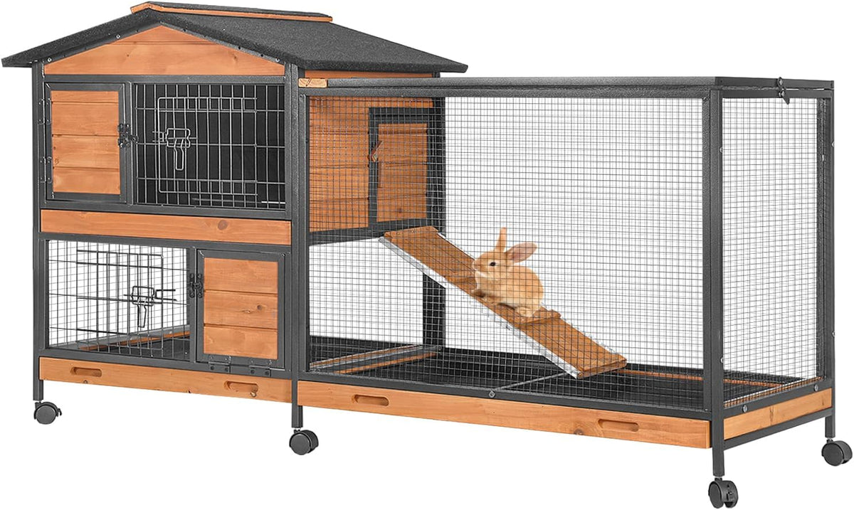 Rabbit Pet Playpen, Bunny Cage with Waterproof Liner, Pet Run Extension for Guinea Pig, Hamster, Chinchillas, Portable Small Animal Cage Fence (Playpen Only)