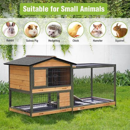 Rabbit Pet Playpen, Bunny Cage with Waterproof Liner, Pet Run Extension for Guinea Pig, Hamster, Chinchillas, Portable Small Animal Cage Fence (Playpen Only)
