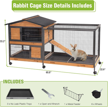 Rabbit Pet Playpen, Bunny Cage with Waterproof Liner, Pet Run Extension for Guinea Pig, Hamster, Chinchillas, Portable Small Animal Cage Fence (Playpen Only)