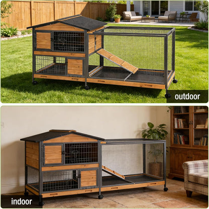 Rabbit Pet Playpen, Bunny Cage with Waterproof Liner, Pet Run Extension for Guinea Pig, Hamster, Chinchillas, Portable Small Animal Cage Fence (Playpen Only)