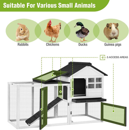 Rabbit Pet Playpen, Bunny Cage with Waterproof Liner, Pet Run Extension for Guinea Pig, Hamster, Chinchillas, Portable Small Animal Cage Fence (Playpen Only)