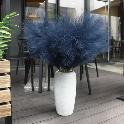 8 Pcs 38''/97cm Tall Faux Large Pampas Grass Decor, Blue